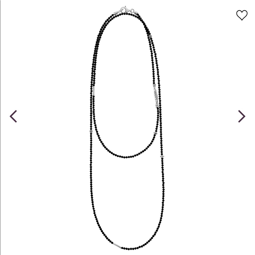 Lagos Onyx Beaded Necklace - Black onyx beads with sterling silver details